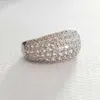 AAAA Zircon complet diamant haute qualité polissage de précision qualité en laiton haute protection des couleurs plaqué or 18 carats bague en argent