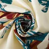 Lyxmärke 100% Twill Silk Scarf Women War Horse Print Silk Square Scarves Wraps Stora sjalar Stoles Head Hijab Beach Handduk 240314