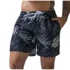 Shorts masculinos homens roupas moda verão cor sólida impresso cordão natação correndo calças esportivas sexy calcinha brilhante preto para