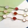 Bracelet coccinelle de styliste, chaîne, trèfle à quatre feuilles, Motifs floraux, bijoux cadeau pour femmes