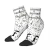 Men's Socks Happy Ankle Singing In The Raaaain Music Notes Street Style Casual Crew Sock Gift Pattern Printed