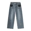 Jeans maschile nicchia coreano anti -tasche giunture idei sciolte 2024 primavera cotone high street personalità retrò casual