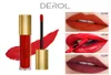 DEROL 16 Cores À Prova D' Água Fosco Batom Líquido de longa duração Vermelho Preto Lip gloss Maquiagem Vara Nu Beleza Lip Tint Cosméticos L3707227721