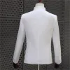 Pakken Chinese tuniek pak heren trouwkostuums voor mannen blazer jongens prom mariage pakken mode masculino nieuwste jas broek ontwerpen wit