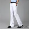 Pantalon pour hommes 2024 quatre saisons taille mi-haute micro-évasé décontracté haut de gamme pantalon d'affaires