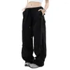 Women's Pants Women Vintage Low Waist Harajuku Cargo 2024 Spring/summer Streetwear Wide Leg Y2K Woman Sports Loose Casual Trousers