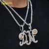 Bijoux Hip Hop à la mode, pendentif en Moissanite personnalisé avec lettre initiale de nom en diamant de laboratoire glacé de 2.5 pouces