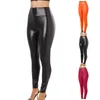 Schwarze Kunstlederhose mit hoher Taille, schmale, hüfthebende Leggings, Bleistift-Jeggings, dehnbare Imitationshose 240228