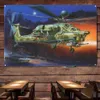 Związek Radziecki Atak Helikopter Plakat Wisząca Flaga - Dzieło sił powietrznych jako prezent - Wojenne Aviation Art Banner Płótno malowanie gobelin