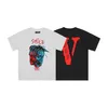 Vlone T-shirt Big "V" Tshirt Men's / Women's Couples Casual Fashion Trend High Street Loose Hip-Hop100% Cotton Printed Round Neck Shirt US Size S-XL 6112