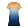 Casual Dresses Women Short Sleeve T-shirt Dress Summer Tunic Printed Loose Mini With Pockets Robe Femmes