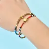 Charm Bracelets Tube Enamel Tile Bracelet Stretch For Women Bohemian Barcelet Stackable Pulseras Friends Jewelry Fashion Bangles