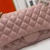 Bolsos de diseñador de lujo Negro Rosa para mujer Cadena de piel de oveja de lujo Bolso cuadrado pequeño Bolso de mano de hombro Monedero de cuero de piel de oveja Bolso de lujo de moda