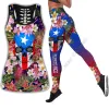 Top Puerto Rico Flag Lover Combo Outfit Leggings e canotta scavata Tuta Yoga Fitness Legging morbido Estate Donna per ragazza 03