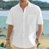 남자 캐주얼 셔츠 옷깃 셔츠 남자 버튼 다운 세련된 칼라 여름 통기성 사무실 사무실 또는 해변