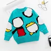 2024 عيد الميلاد أطفال محبوكة حمراء Pullover Boys Girls Cartoon Jaquard Long Sweve Sweater Tops Tops Xmas Kids All-Matching Clothing Z5335 أفضل جودة