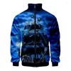 Мужские куртки Ретро Ocean Парусный спорт 3d печатная куртка для мужчин Уличное пальто большого размера с длинными рукавами Индивидуальные детские топы Одежда на молнии