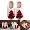 Skor golvplatta män 752 Kvinnor Walking House Soft Slides Non-Slip Christmas Tree Cotton Slippers Slip-On för inomhusgåva 572