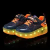 HBP Chaussures de patinage à roulettes pour enfants sans marque pour filles et garçons Chaussures à roulettes clignotantes réglables Deux roues Lumière LED Chargement USB