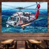 Attack Helicopter Wall Art Poster Wall Hanging Flag - Air Force Military Art Banner - Collectible Art Works Gift By Army Fans - Aviation Art Decorative Tapestry