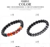 Strand 8mm Lava Roca volcánica Piedras naturales Combinación de cuentas Mujeres Hombres Pareja Brazalete Pulsera para regalo delicado Joyería diaria 2024