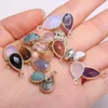 Charms 2PCS Faceted Teardrop Semi-Precious Stone Wrapped Pendant Delicate Shape For DIY Jewelry Making Handmade Earring Necklace