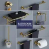 Handtuchhalter aus gebürstetem Gold, gerändelter Handtuchhalter, Kleiderhaken, Papierhalter, Toilettenbürstenhalter, Badezimmer-Accessoires-Regal 240312