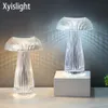 Mushroom Crystal Table Lamp LED Ambient Light Touch Night for Restaurant Cafe Bar Living Room Bedroom Bedside Decoration 240314