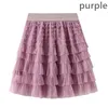 Gonne Donna Tulle Torta Gonna a rete Elegante multistrato con volant Tutu Lady Elastico in vita A Line Fairy