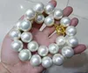 Collana di perle con conchiglia rotonda bianca da 18 mm Chiusura da 18 pollici 18 carati Gioielli coltivati irregolari da sposa classici da donna splendidi 240305