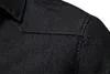 Elastic Cotton Denim Shirt High Quality Men Long Sleeve Solid Color Pocket Shirts for Men Casual Slim Fit Mens Designer Clothing 240313
