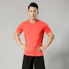 Sport T-shirt Heren Zomer Elastisch Korte Mouw Strak Ijs Zijde Sneldrogende Kleding Outdoor Naadloze Ademende Training Top Jcd0