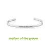 Thème de mariage en acier inoxydable gravé mariée marié Bracelet ouvert Mantra Bracelets