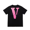 Vlone T-Shirt Büyük "V" Tshirt Erkekler / Kadın Çiftleri Sıradan Moda Trendi High Street Gevşek Hip-Hop100% Pamuklu Basılı Yuvarlak Boyun Boyutu S-XL 1575