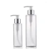 Butelki do przechowywania 25pcs Pet Plastikowe szampon prysznicowy żel Butelka błyszcząca srebrna pompa 100 ml150 ml 200 ml kosmetyczna napełniana pustka balsam