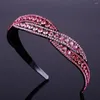 Hair Clips Fashion Retro Toothed Hairband Shinny Crystal Cross Girls Hoop Rhinestone Korean Style Sweet Headband