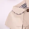 Designer Baby girls shawl trench coat INS toddler kids plaid Bows tie lapel long sleeve outwear children single breasted belt princess clothing Q2088