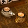 Kerzenhalter Harz Igel Halter Tier Statue Kerzenhalter Dekor Ornament für Home Office Hochzeit Party Desktop Kunst Drop