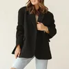 Women's Suits Autumn Spring Long Sleeve Jackets Fashion Fleece Warm Solid Blazer Coat 2024 Women Elegant Single Breasted Commuter Outwear