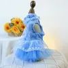 Vêtements de chien confortable robe d'animal de compagnie charmante princesse décorée pour chiens chats avec anneau de traction petit