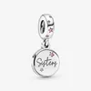 새로운 도착 100% 925 Sterling Silver Forever Sisters Dangle Charm Fit Original European Charm 팔찌 패션 보석 액세서리 189g