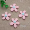 Figuras decorativas 10 piezas de resina de 27 mm, flores de cinco pétalos, cabujón con parte posterior plana, lazo para el cabello DIY/decoración artesanal (sin agujero)