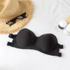 Bras Sexy Mujeres Sujetador sin tirantes Cómodo Anillo de acero suave Ropa interior Push Up Acolchado Bralette sin costura Color Sólido Señoras Lencería