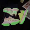 Небрендовые сетчатые кроссовки ярких цветов HBP, женская дышащая спортивная обувь, розовые кроссовки для девочек, кеды на платформе, женские массивные кроссовки