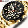 Curren Top Brand Luxury Men Watches Fashion Watch 캐주얼 쿼츠 손목 시계 스테인리스 스틸 크로노 그래프 시계 reloj hombres ly230g