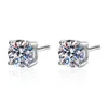 0.4ct-6ct D Color VVS1 Clarity Brilliant Round Cut Studs White Gold Plated Ear Jewelry Designer Earrings Moissanite