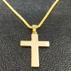 14-каратное желтое золото христианский крест Иисуса кулон ожерелья для мужчин цепочка ожерелье ювелирные изделия