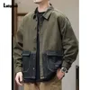 Ladiguard Patchwork Demin Jacket Plus Size 7xl Mens Casual Retro Jean Outerwear Korean Fashion Street Demin Jackets 240314