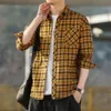 2024 primavera nova camisa na moda xadrez casual respirável manga comprida casaco juventude masculino topo