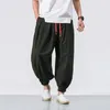 Pantaloni da uomo Pantaloni Harem larghi con cavallo profondo e tasche con coulisse in vita, comodi da indossare ogni giorno casual per taglie forti